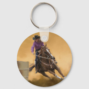 Barrel Racing Keychain