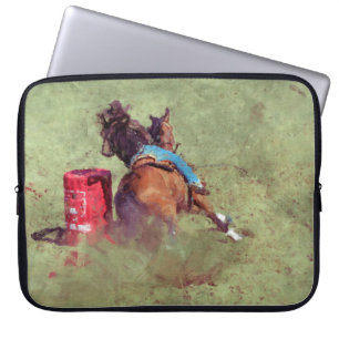 Barrel-Racing Rodeo Cowgirl Designer #Gift Laptop Sleeve