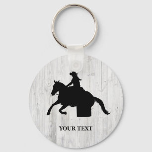 Barrel Racing Rodeo Equestrian Training Keychain