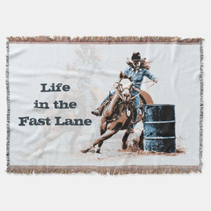 Barrel Racing Throw Blanket