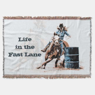 Barrel Racing Throw Blanket
