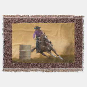 Barrel Racing Throw Blanket