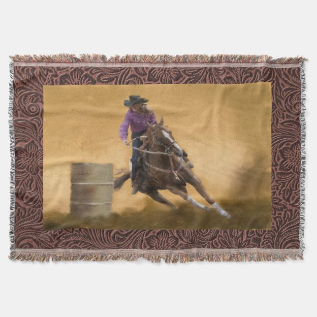 Barrel Racing Throw Blanket (Front)