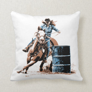 Barrel Racing Throw Pillow
