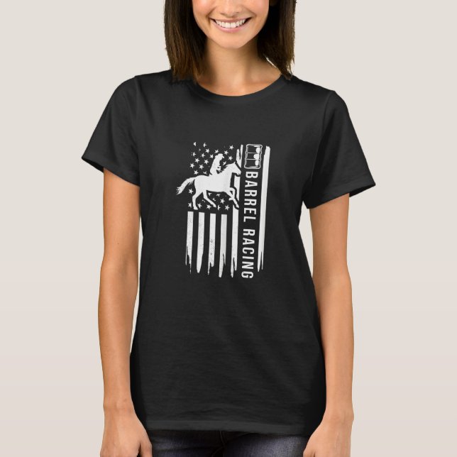 Barrel racing US flag graphic concept T-Shirt (Front)