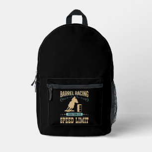Barrel Racing Where There Is No Speed Limit Printed Backpack