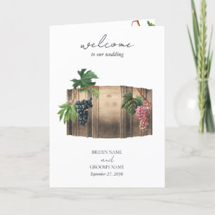 Barrel Winery Vineyard Wedding Order of Service Program