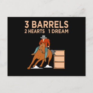 Barrels Hearts Horse Racing Barrel Racer Horses Ra Announcement Postcard