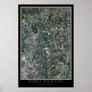 Barren River Lake Kentucky Satellite Poster Map
