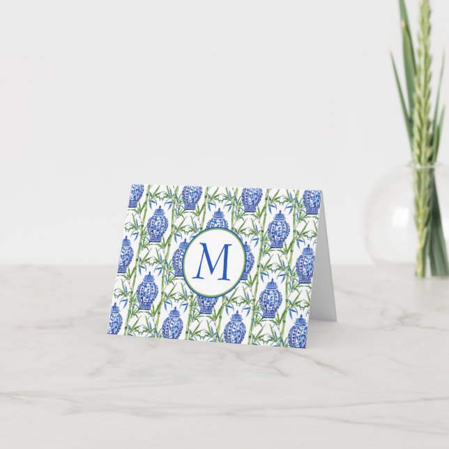 Barres de gingembre bleu et vert et monogramme de  (Devant)