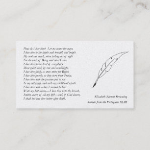 Barrett Browning - Sonnets from the Portuguese 43 Business Card