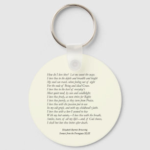 Barrett Browning - Sonnets from the Portuguese 43 Keychain