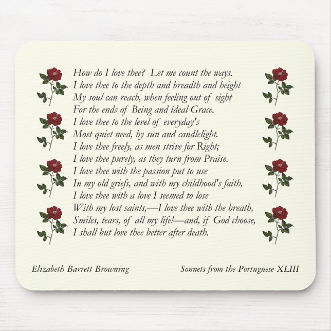 Barrett Browning - Sonnets from the Portuguese 43 Mouse Pad (Front)