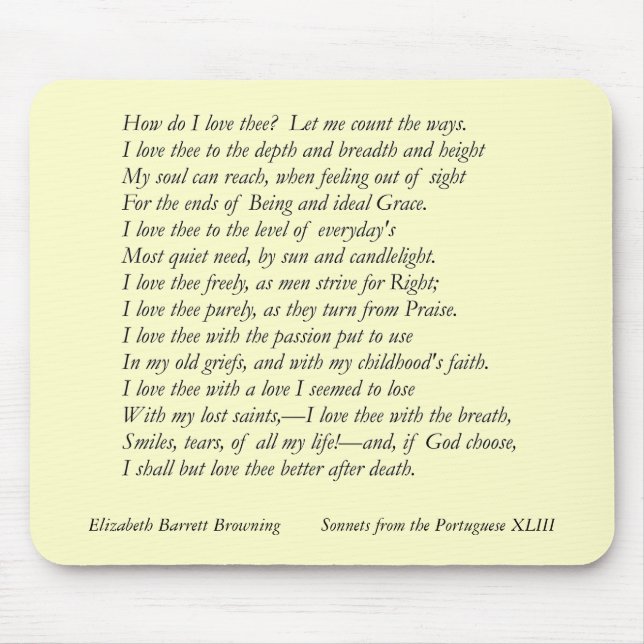 Barrett Browning - Sonnets from the Portuguese #43 Mouse Pad (Front)