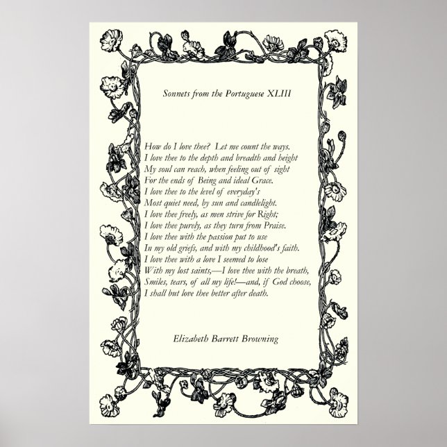 Barrett Browning - Sonnets from the Portuguese 43 Poster (Front)
