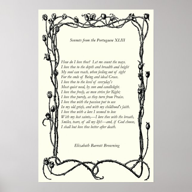 Barrett Browning - Sonnets from the Portuguese 43 Poster (Front)