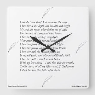 Barrett Browning - Sonnets from the Portuguese 43 Square Wall Clock