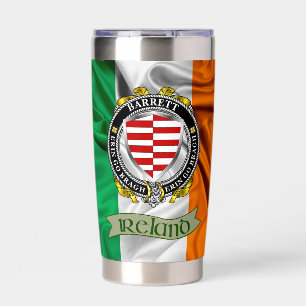 Barrett Irish Shield & Flag Personalized Insulated Tumbler