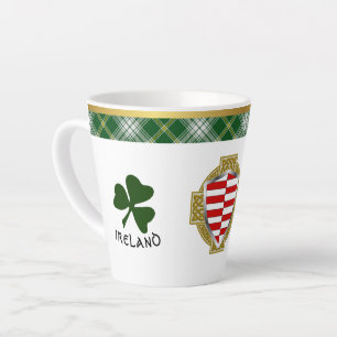 Barrett Irish Shield & Tartan Personalized Latte Mug