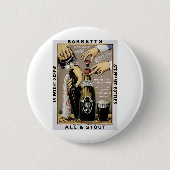 Barretts Ale & Stout 2 Inch Round Button (Front)