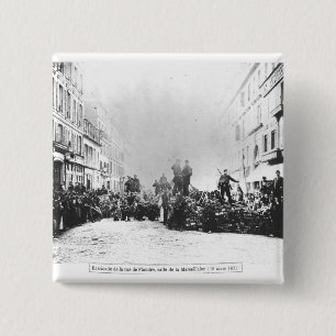 Barricade in the Rue de Flandre 2 Inch Square Button