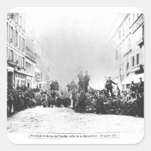 Barricade in the Rue de Flandre Square Sticker