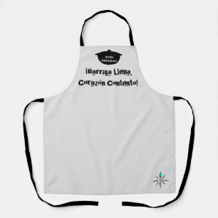 Barriga Llena, Corazón Contento Medium Apron