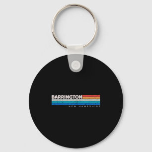 Barrington Nh New Hampshire Retro Design  Keychain