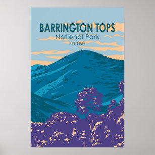 Barrington Tops National Park Australia Vintage  Poster