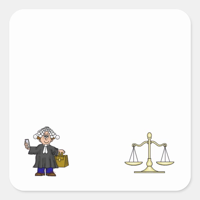 Barrister and Scales of Justice Nom Balise Sticker (Devant)