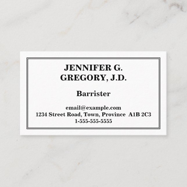 Barrister Carte de visite minimal (Devant)