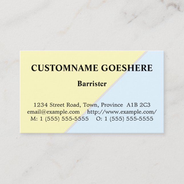 Barrister Carte de visite tendance et moderne (Devant)