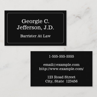Barrister Classique Au Carte de visite De Droit