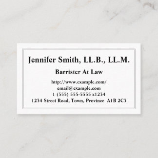 Barrister Personnalisable chez Law Carte de visite