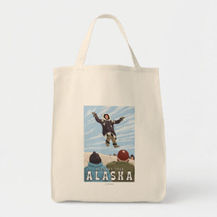 Barrow, Alaska Blanket Toss Vintage Travel Tote Bag