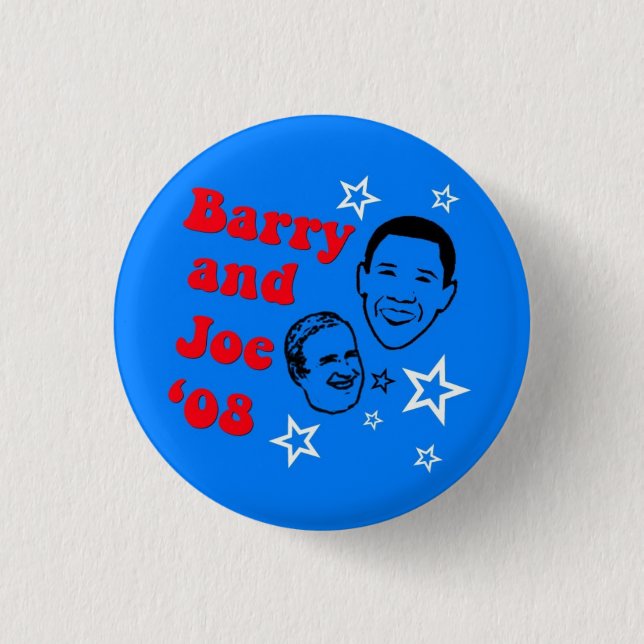 Barry and Joe '08 1 Inch Round Button (Front)
