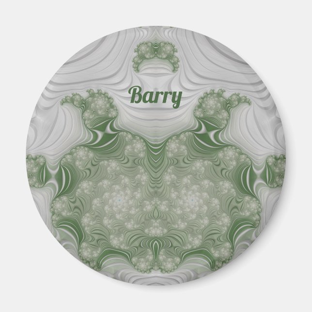 BARRY ~ Blanc et Vert ~ Magnet de design étonnant (Devant)