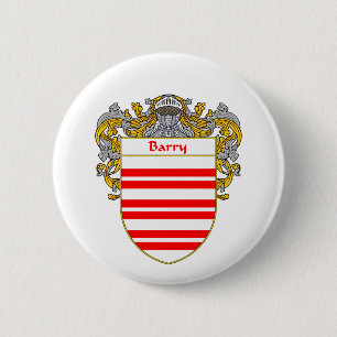 Barry Coat of Arms/Family Crest (Mantled) 2 Inch Round Button