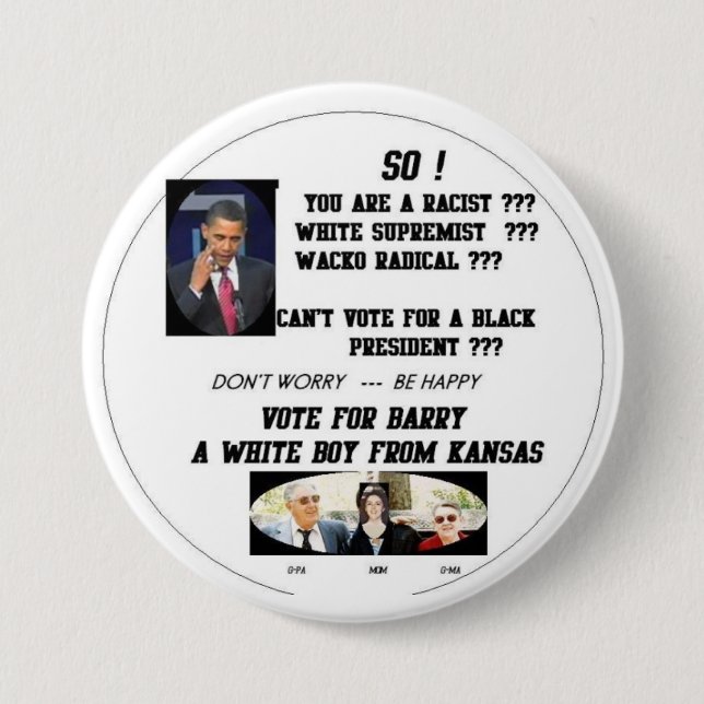 BARRY FROM KANSAS 3 INCH ROUND BUTTON (Front)