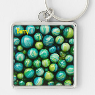 BARRY ~ Green Marbles ~ Keychain