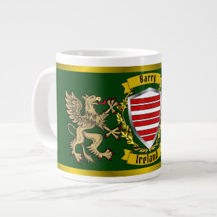 Barry Irish Shield & Griffins Large Coffee Mug