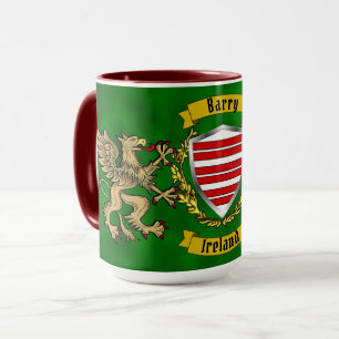 Barry Irish Shield & Griffins Personalized  Mug