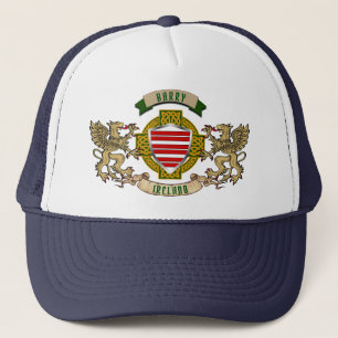 Barry Irish Shield & Griffins Personalized  Trucker Hat