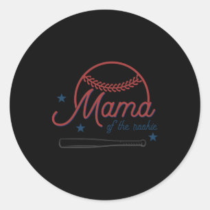 Barry Mama Rookie Baseball Birthday Classic Round Sticker
