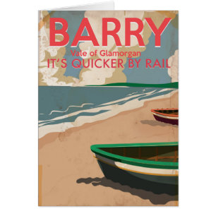 Barry, Wales Vintage locomotive Travel Poster