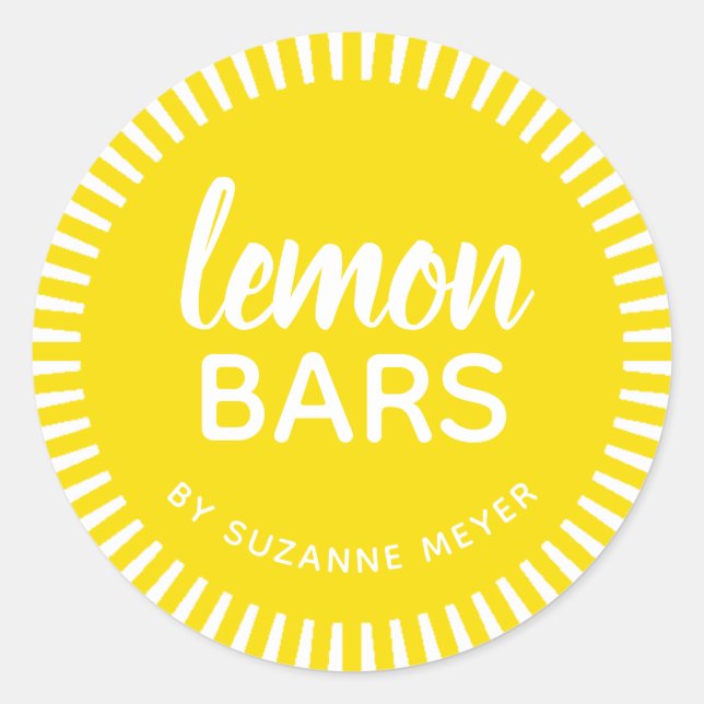 Bars à citron faits maison Étiquette personnalisé (Devant)