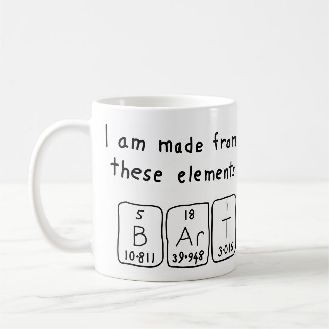Bart periodic table name mug (Left)