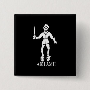 Bart Roberts #1-White 2 Inch Square Button