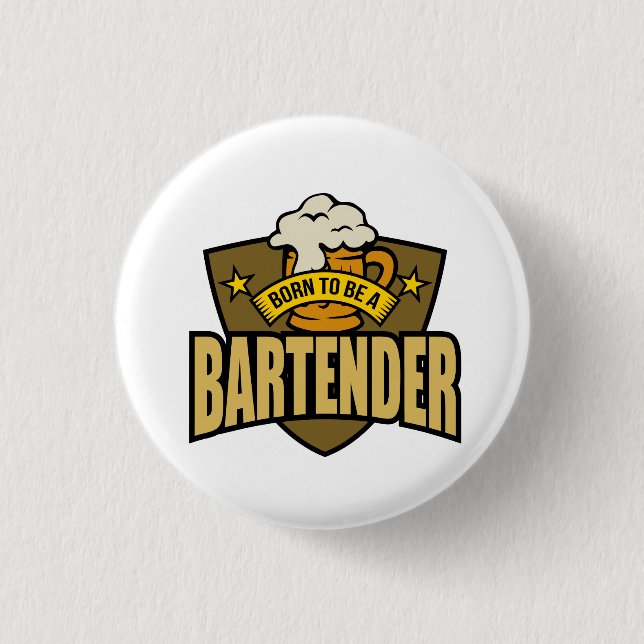 Bartender 1 Inch Round Button (Front)