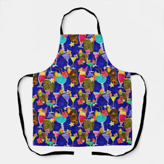 Bartender Apron, Bar Apron, Tropical Drink Apron,  Apron